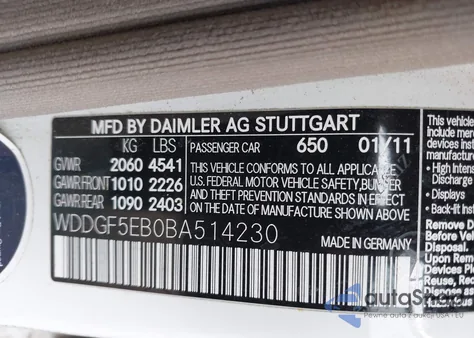 2011 Mercedes-Benz C 300 Luxury/Sport из США, поврежденный, VIN WDDGF5EB0BA514230